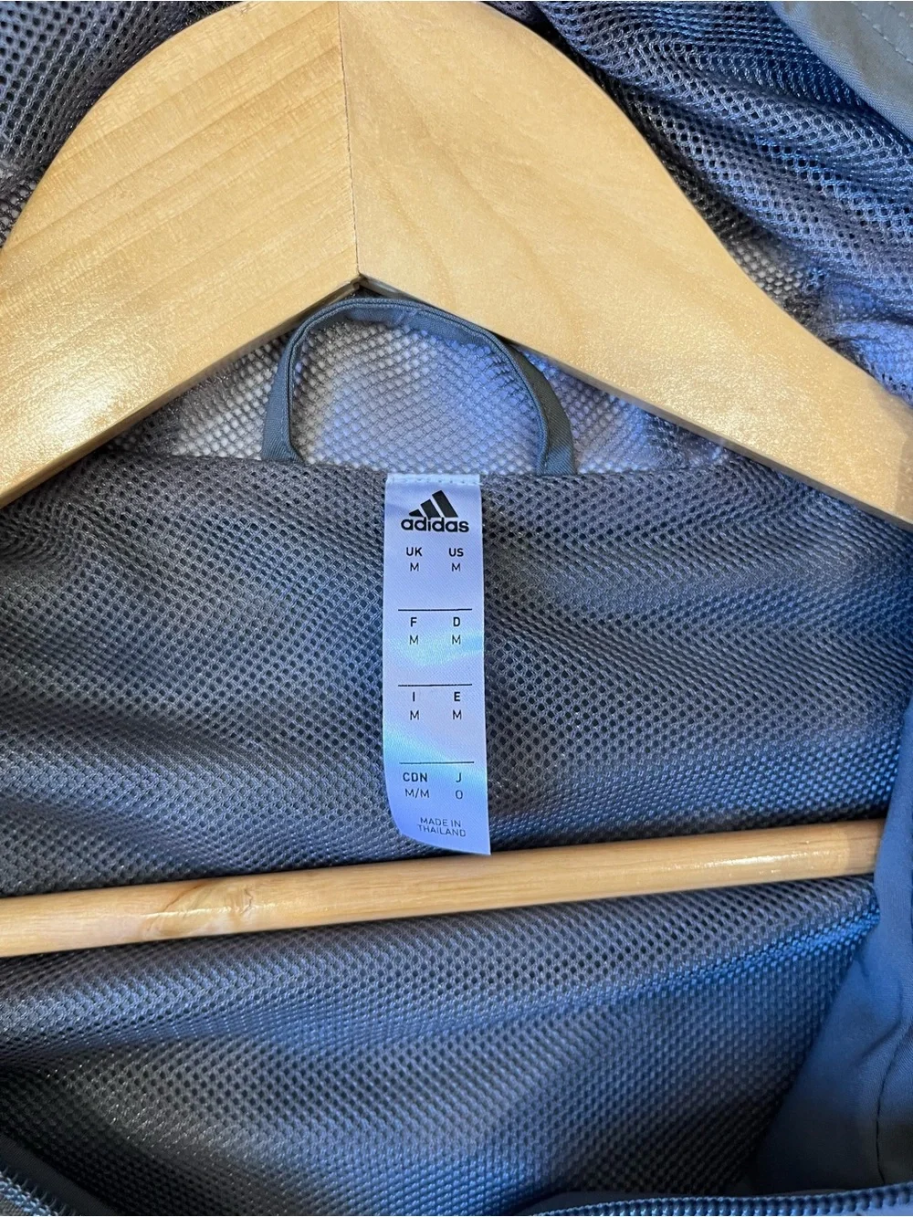 adidas Men’s Hooded Performance Jacket in Grey with White Stripes